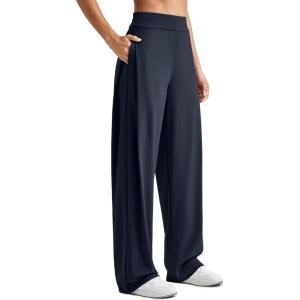 image:imageG4Free ShiftReady Wide Leg Work Pants for Women High Waist Yoga Dress Pants with Pockets Dressy Casual TrousersDark Navy