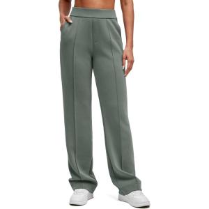 image:imageG4Free Smoofit Modal Soft Straight Leg Sweatpants for Women Elastic High Waist Casual Lounge Dress Pants with PocketsGray Sage