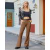 image:imageG4Free Fleece Lined Leggings Women Yoga Dress Pants with 4 Pockets Stretchy Work Pants Business Casual 293133Dark Coffee