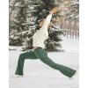 image:imageG4Free Fleece Lined Leggings Women Yoga Dress Pants with 4 Pockets Stretchy Work Pants Business Casual 293133Dark Forest Green