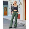 image:imageG4Free Fleece Lined Leggings Women Yoga Dress Pants with 4 Pockets Stretchy Work Pants Business Casual 293133Dark Forest Green