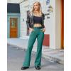 image:imageG4Free Fleece Lined Leggings Women Yoga Dress Pants with 4 Pockets Stretchy Work Pants Business Casual 293133Peacock Blue