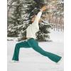 image:imageG4Free Fleece Lined Leggings Women Yoga Dress Pants with 4 Pockets Stretchy Work Pants Business Casual 293133Peacock Blue