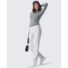 image:imageG4Free Flurrylux Cotton Fleece Lined Joggers for Women High Waist Sweatpants Winter Pants Warm Casual Lounge WorkoutLight Heather