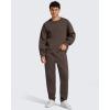 image:imageG4Free Flurrylux Men Fleece Lined Sweatpants Drawstring Cotton Warm Straight Leg Casual Track Pants with PocketsTerracotta Brown