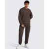 image:imageG4Free Flurrylux Mens Fleece Lined Joggers Cargo Pants Cotton Warm Drawstring Sweatpants with 4 PocketsTerracotta Brown