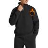 image:imageG4Free Flurrylux Mens Fleece Lined Sweatshirts Half Zip Pullover Cotton Stand Collar Fashion Hoodies Fall WinterBlack