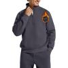 image:imageG4Free Flurrylux Mens Fleece Lined Sweatshirts Half Zip Pullover Cotton Stand Collar Fashion Hoodies Fall WinterDark Gray