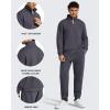 image:imageG4Free Flurrylux Mens Fleece Lined Sweatshirts Half Zip Pullover Cotton Stand Collar Fashion Hoodies Fall WinterDark Gray