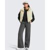 image:imageG4Free Flurrylux Womens Cropped Crewneck Sweatshirts Fleece Lined Loose Fit Pullover Fall Clothes Casual TopsBlack