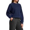 image:imageG4Free Flurrylux Womens Cropped Crewneck Sweatshirts Fleece Lined Loose Fit Pullover Fall Clothes Casual TopsRoyal Blue