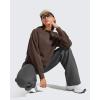 image:imageG4Free Flurrylux Womens Cropped Crewneck Sweatshirts Fleece Lined Loose Fit Pullover Fall Clothes Casual TopsTerracotta Brown