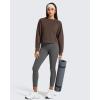 image:imageG4Free Flurrylux Womens Cropped Crewneck Sweatshirts Fleece Lined Loose Fit Pullover Fall Clothes Casual TopsTerracotta Brown