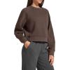 image:imageG4Free Flurrylux Womens Cropped Crewneck Sweatshirts Fleece Lined Loose Fit Pullover Fall Clothes Casual TopsTerracotta Brown