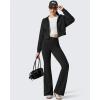 image:imageG4Free Flurrylux Womens Fleece Lined Cropped Jackets Cotton Zip Up Hoodies with Pockets Thermal SweatshirtBlack