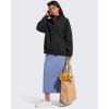 image:imageG4Free Flurrylux Womens Fleece Lined Sweatshirts Half Zip Dropped Shoulder Oversized Pullover Loose FuzzyBlack