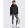 image:imageG4Free Flurrylux Womens Fleece Lined Sweatshirts Half Zip Dropped Shoulder Oversized Pullover Loose FuzzyBlack