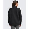 image:imageG4Free Flurrylux Womens Fleece Lined Sweatshirts Half Zip Dropped Shoulder Oversized Pullover Loose FuzzyBlack