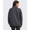 image:imageG4Free Flurrylux Womens Fleece Lined Sweatshirts Half Zip Dropped Shoulder Oversized Pullover Loose FuzzyDark Gray