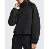 image:imageG4Free Flurrylux Womens Sweatshirts Fleece Lined Quarter Zip Mock Neck Pullover Winter Fashion Outfits ClothesBlack