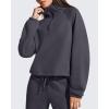 image:imageG4Free Flurrylux Womens Sweatshirts Fleece Lined Quarter Zip Mock Neck Pullover Winter Fashion Outfits ClothesDark Gray