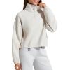 image:imageG4Free Flurrylux Womens Sweatshirts Fleece Lined Quarter Zip Mock Neck Pullover Winter Fashion Outfits ClothesDusty Taupe