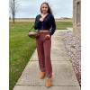 image:imageG4Free Smoofit Modal Soft Wide Leg Sweatpants Yoga Pants with Pockets Drawcord Casual Lounge PantsDark Burgundy