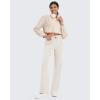 image:imageG4Free Smoofit Modal Soft Wide Leg Sweatpants Yoga Pants with Pockets Drawcord Casual Lounge PantsIvory