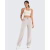 image:imageG4Free Smoofit Modal Soft Wide Leg Sweatpants Yoga Pants with Pockets Drawcord Casual Lounge PantsMocha