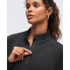 image:imageG4Free Smoofit Modal Soft Womens Sweatshirts HalfZip Pullover Mock Neck Casual Tops with PocketsBlack