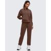 image:imageG4Free Smoofit Modal Soft Womens Sweatshirts HalfZip Pullover Mock Neck Casual Tops with PocketsDark Coffee