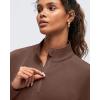 image:imageG4Free Smoofit Modal Soft Womens Sweatshirts HalfZip Pullover Mock Neck Casual Tops with PocketsDark Coffee