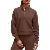 image:imageG4Free Smoofit Modal Soft Womens Sweatshirts HalfZip Pullover Mock Neck Casual Tops with PocketsDark Coffee