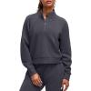 image:imageG4Free Smoofit Modal Soft Womens Sweatshirts HalfZip Pullover Mock Neck Casual Tops with PocketsDark Gray