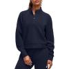 image:imageG4Free Smoofit Modal Soft Womens Sweatshirts HalfZip Pullover Mock Neck Casual Tops with PocketsDark Navy