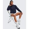 image:imageG4Free Smoofit Modal Soft Womens Sweatshirts HalfZip Pullover Mock Neck Casual Tops with PocketsDark Navy