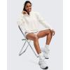 image:imageG4Free Smoofit Modal Soft Womens Sweatshirts HalfZip Pullover Mock Neck Casual Tops with PocketsIvory