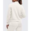 image:imageG4Free Smoofit Modal Soft Womens Sweatshirts HalfZip Pullover Mock Neck Casual Tops with PocketsIvory