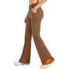 image:imageG4Free Fleece Lined Leggings Women Yoga Dress Pants with 4 Pockets Stretchy Work Pants Business Casual 293133Dark Coffee