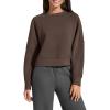 image:imageG4Free Flurrylux Womens Cropped Crewneck Sweatshirts Fleece Lined Loose Fit Pullover Fall Clothes Casual TopsTerracotta Brown