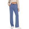 image:imageG4Free Smoofit Modal Soft Wide Leg Sweatpants Yoga Pants with Pockets Drawcord Casual Lounge PantsDenim Blue
