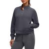 image:imageG4Free Smoofit Modal Soft Womens Sweatshirts HalfZip Pullover Mock Neck Casual Tops with PocketsDark Gray