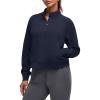 image:imageG4Free Smoofit Modal Soft Womens Sweatshirts HalfZip Pullover Mock Neck Casual Tops with PocketsDark Navy