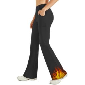 image:imageG4Free Fleece Lined Leggings Women Yoga Dress Pants with 4 Pockets Stretchy Work Pants Business Casual 293133Black