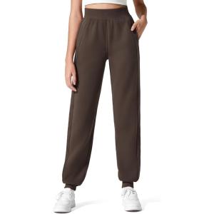 image:imageG4Free Flurrylux Cotton Fleece Lined Joggers for Women High Waist Sweatpants Winter Pants Warm Casual Lounge WorkoutTerracotta Brown