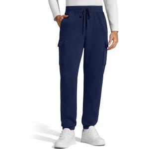 image:imageG4Free Flurrylux Mens Fleece Lined Joggers Cargo Pants Cotton Warm Drawstring Sweatpants with 4 PocketsRoyal Blue