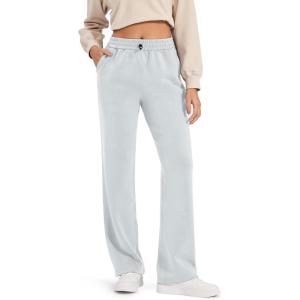 image:imageG4Free Smoofit Modal Soft Wide Leg Sweatpants Yoga Pants with Pockets Drawcord Casual Lounge PantsLight Gray