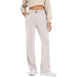 image:imageG4Free Smoofit Modal Soft Wide Leg Sweatpants Yoga Pants with Pockets Drawcord Casual Lounge PantsMocha