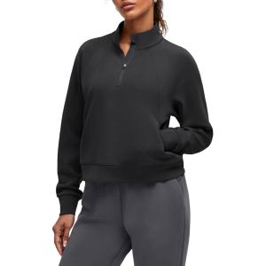 image:imageG4Free Smoofit Modal Soft Womens Sweatshirts HalfZip Pullover Mock Neck Casual Tops with PocketsBlack