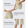 image:imageG4Free Capri Pants for Women 14 Knee Length Wide Leg Yoga Capris Dressy Casual Summer Crop Pants with PocketsApricot